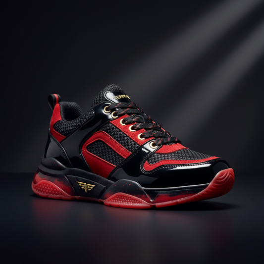 Samy Luxury Sneaker - Black Red